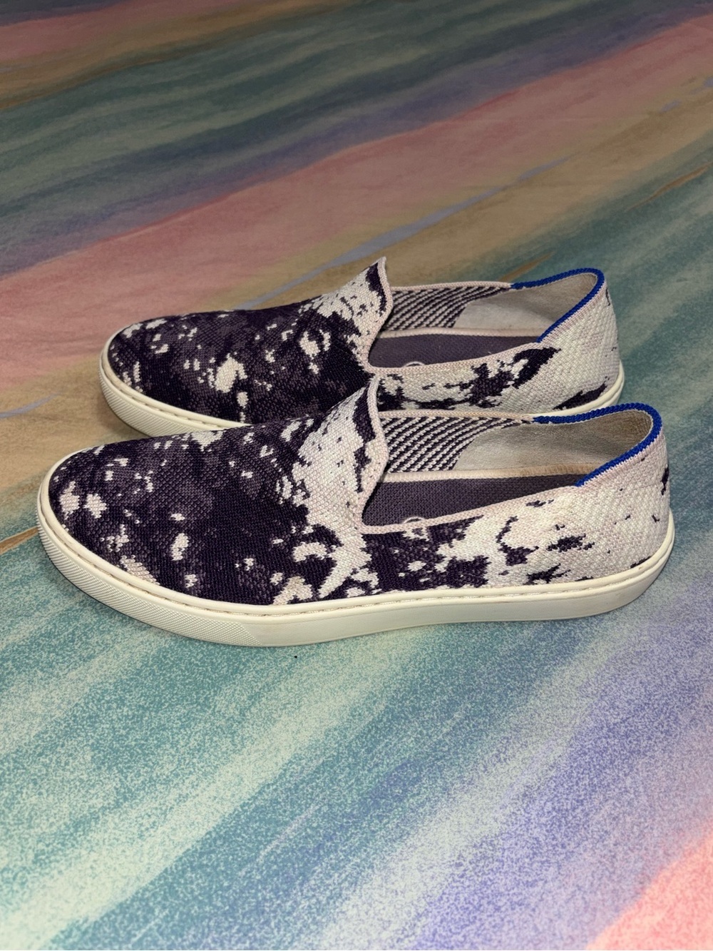 Rothy's Shibori Tye Dye Limited Edition Slip On Sneakers Shoes Womens Size 8